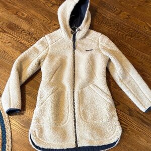 L.L. Bean Navy and Cream Sherpa Jacket